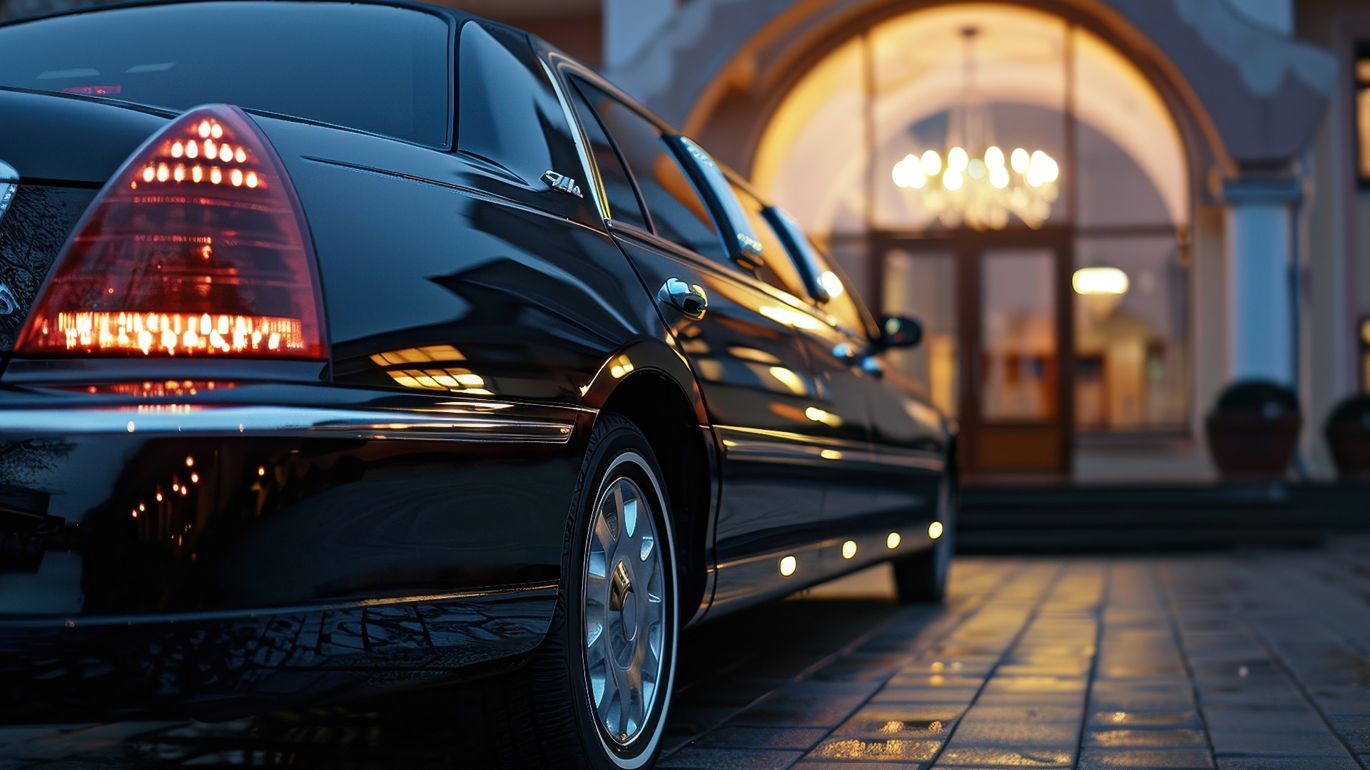 Schwarze Limousine steht für Kunden bereit
